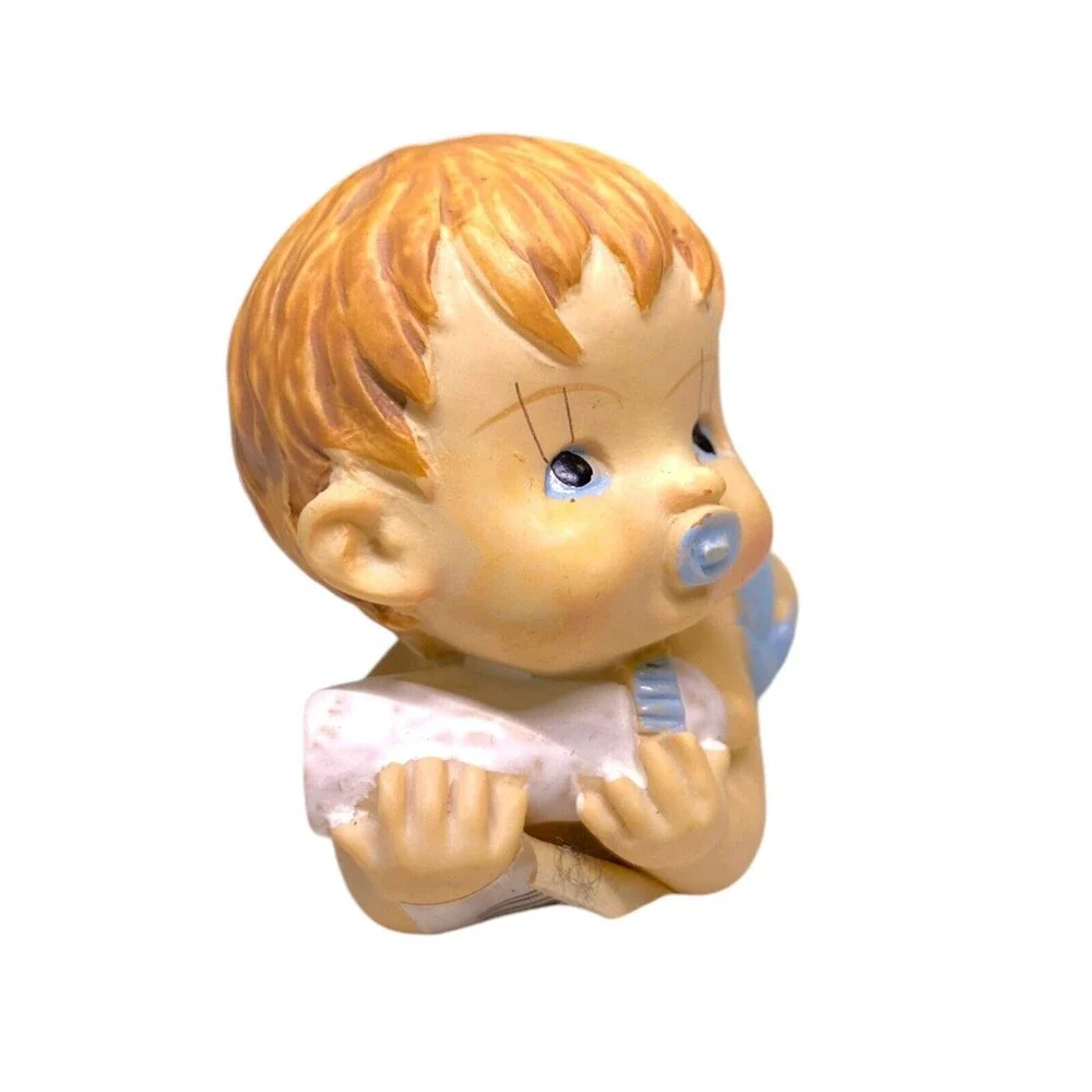 5 CWI Brand Baby Figurines Vintage Baby Shower Gift Decor Crafts 2” T Blue NWT - Picture 13 of 13